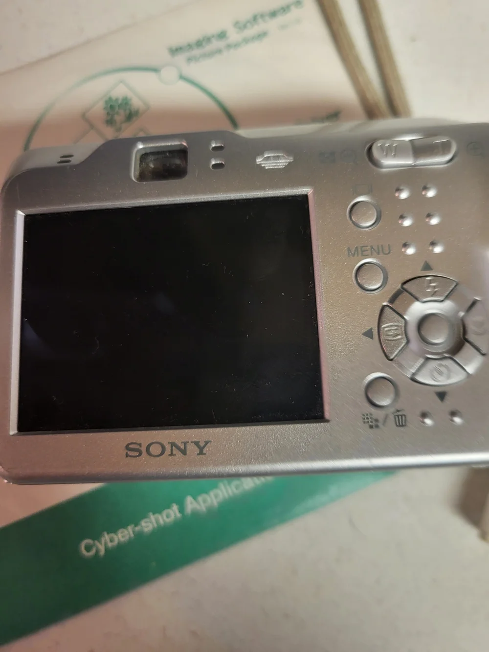Sony Silver and Black Cyber-shot Compact Digital Camera with Manuals READ